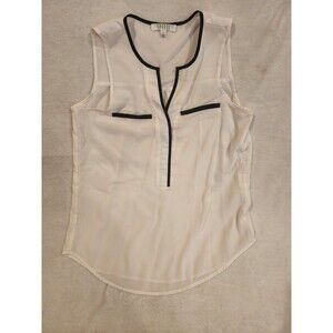 Spense Sleeveless Black & White Light Blouse Size S Womens